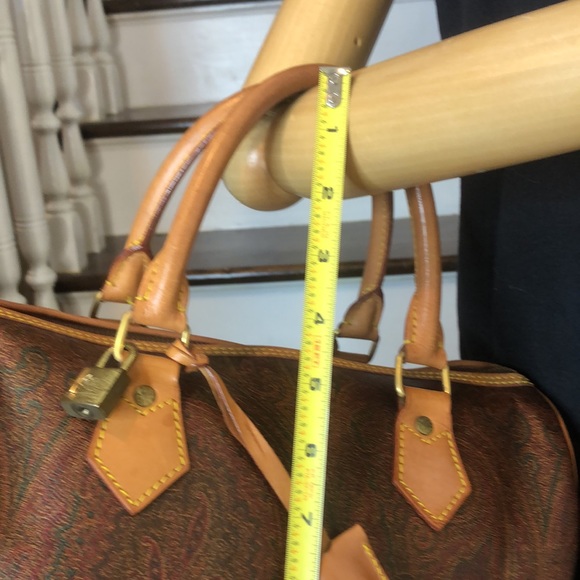 W ETRO MILANO Red Paisley Speedy 20 Small Boston Travel Tote Bag Lock and 2 Keys - Picture 12 of 17